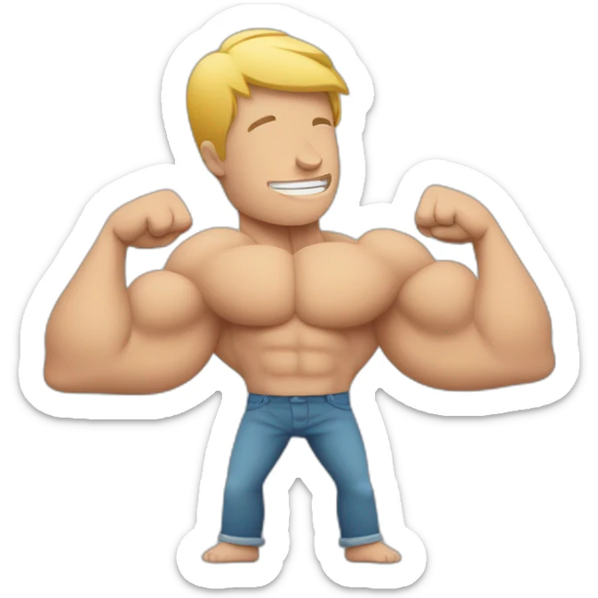 muscle imbalance in the arms with one arm smaller than the other sticker