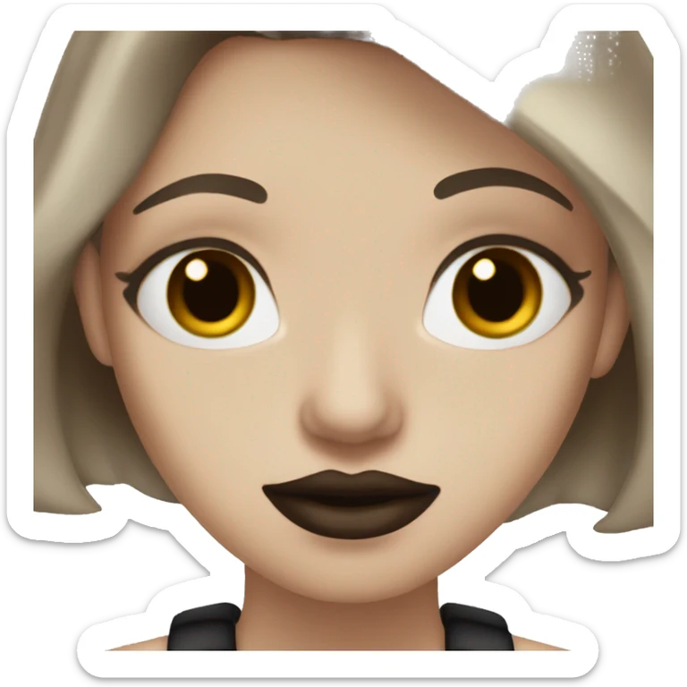 Mysterious beautiful girl ash brown hair and dark lipstick  sticker