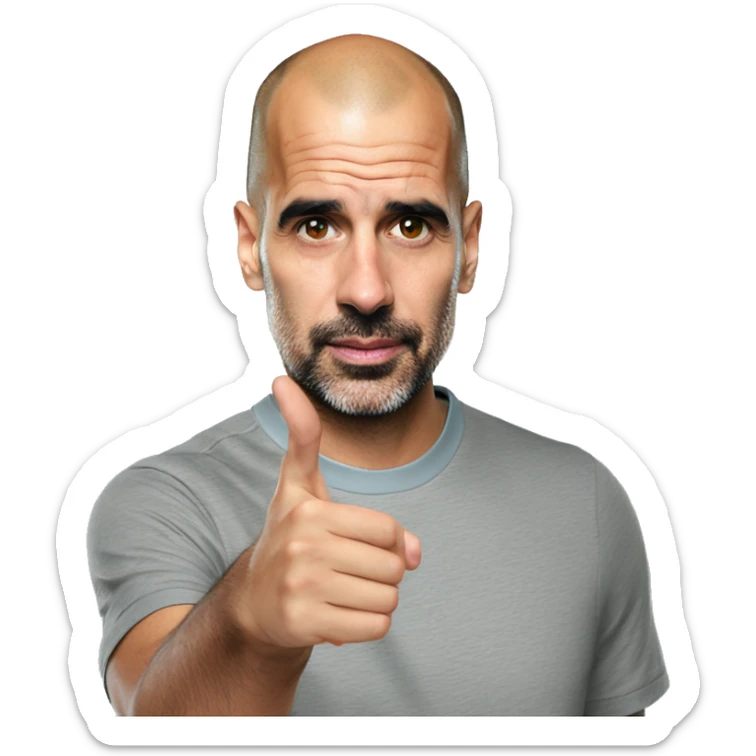 Pep Guardiola qui fait un cœur en avec ses mains sticker