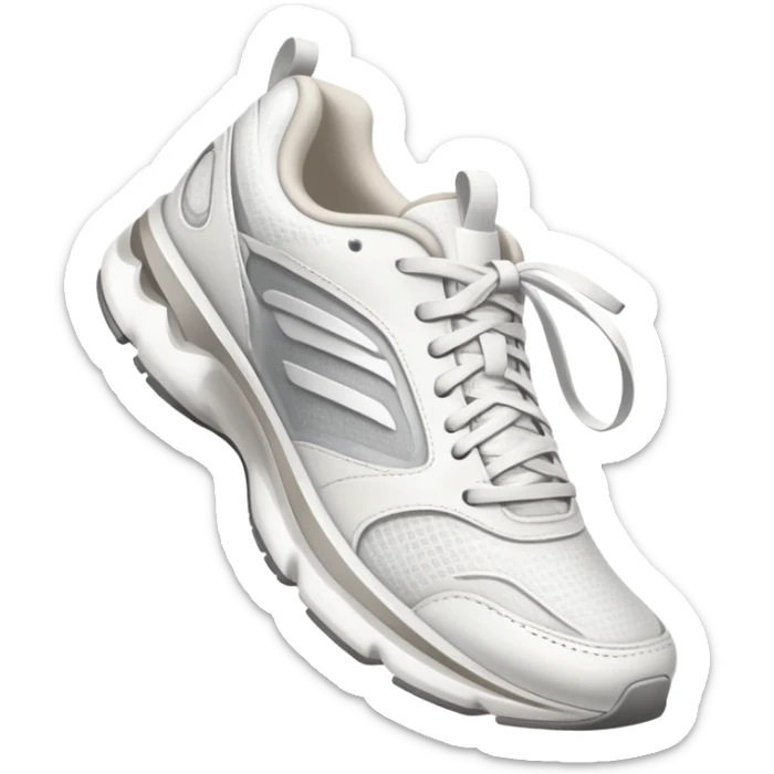 White running shoes sweating and listening to music sticker