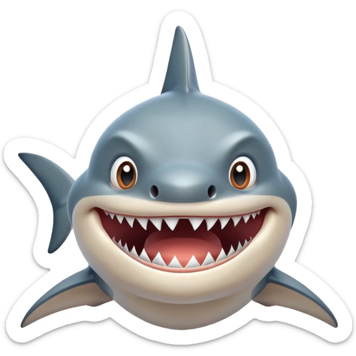 funny shark character in the style of Italian memes, expressive face, comical sticker