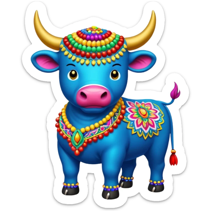 Bumba meu boi, boi colorido, enfeitado com bordado de miçangas sticker