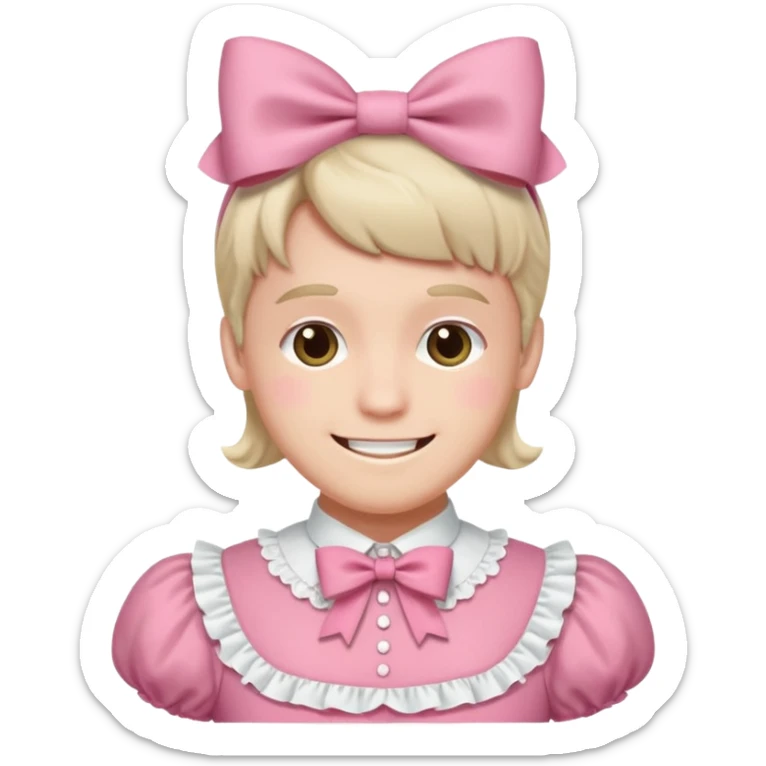 Fiyonklu ve pembe lolita giyen erkek çiz sticker