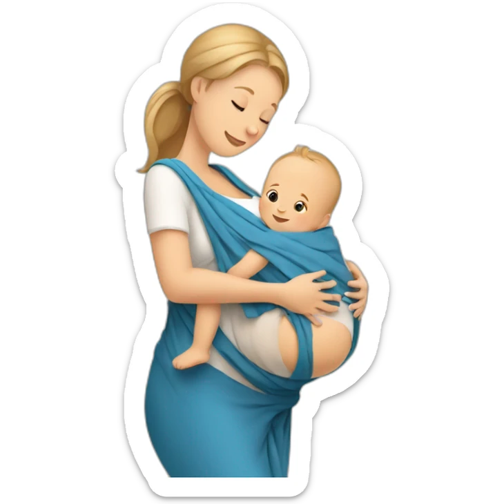 European pregnancy Babywearing mom with baby and wrap sticker