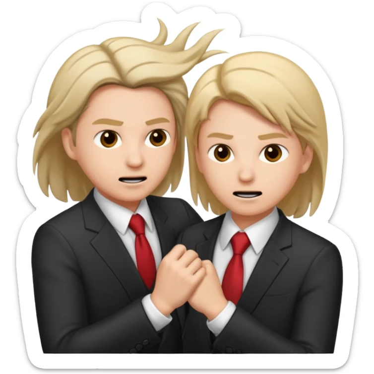 concurrents, deux chefs d'entreprise qui se tire les cheveux ils se battent  sticker