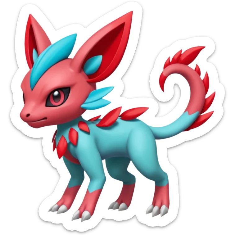 Meloetta-Guilmon-Weavile-Pokémon-Fakémon-fusion-hybrid-creature sticker