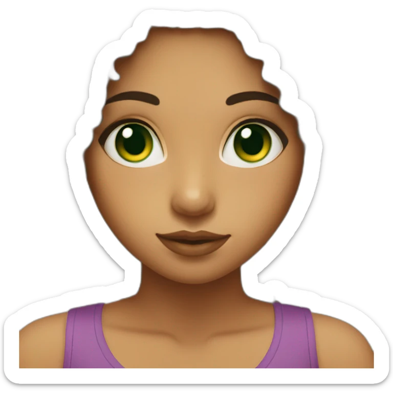 latina girl with green eyes sticker