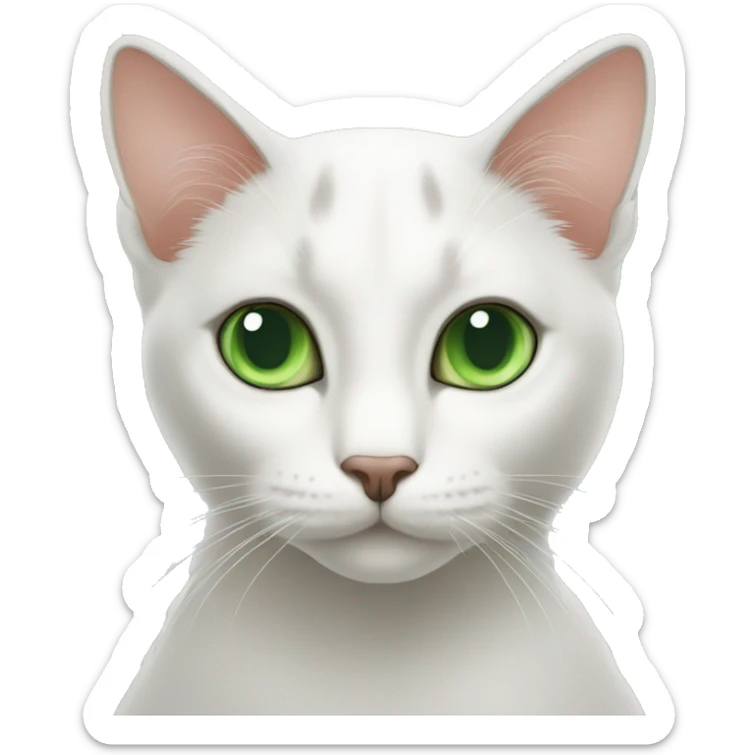 Carey cat with green eyes affair of doves sticker