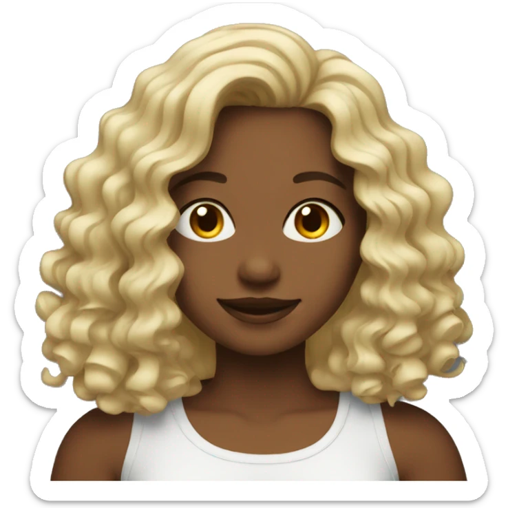 girl with wavy hair mid length sticker