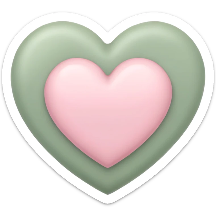 Give me a heart emoji that’s pastel pink and sage green sticker