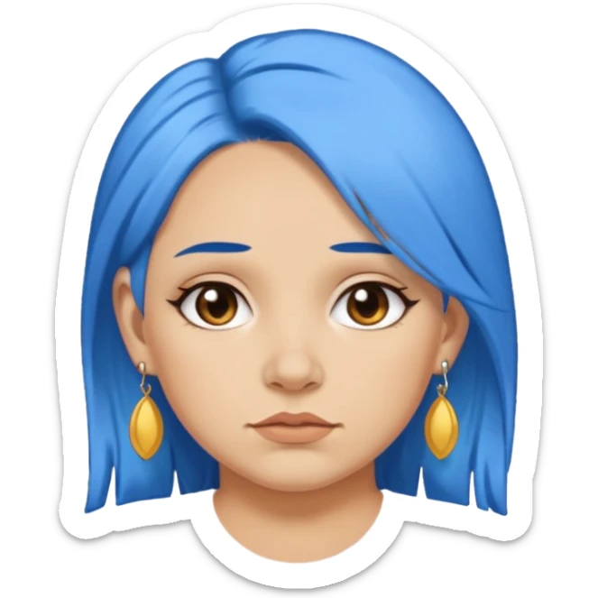 venice gondolier woman fat earring wearing blue hair face sticker