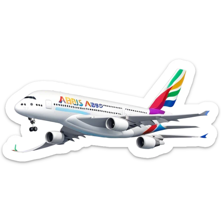 Airbus A380 - Airbus (Model Year: 2021) (Iconic colour: White with colorful tail) sticker
