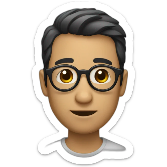 un homme chauve avec des lunettes rondes noires sticker