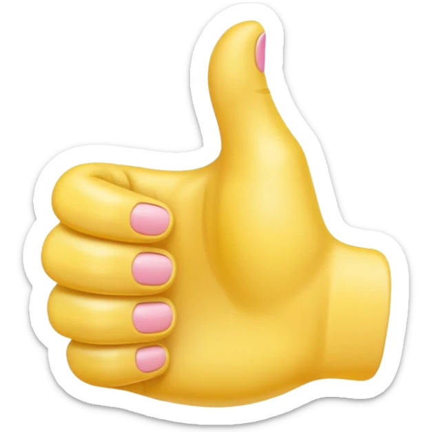 a thumbs up emoji with a thumb also pointing down attached below the pinky finger sticker