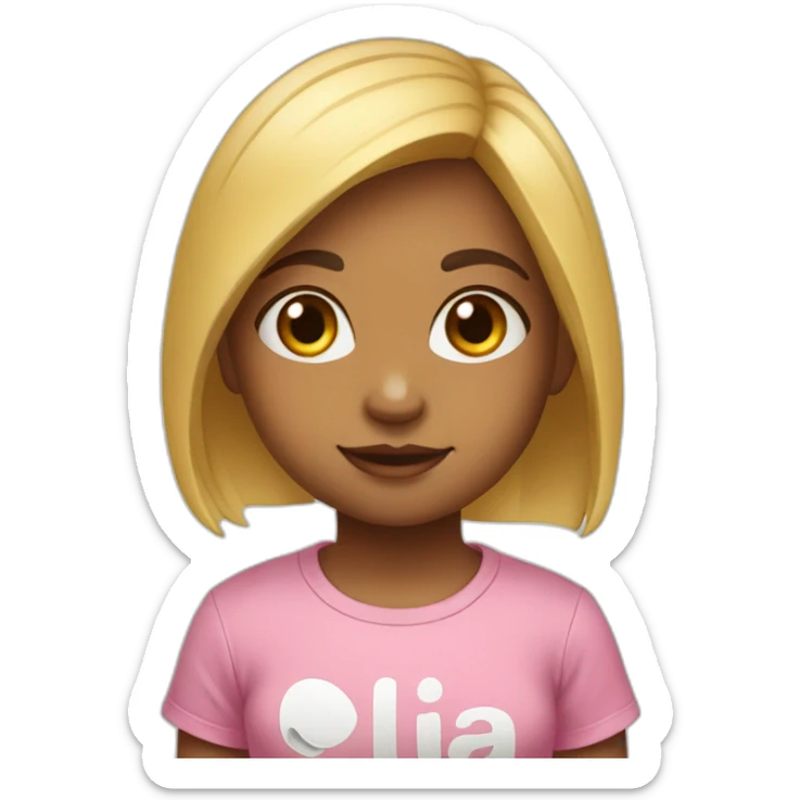 A cute little girl with a t-shirt says Lia sticker
