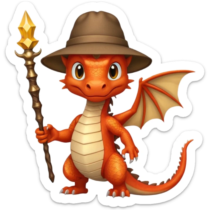 ein Drache mit einem Zauberstab in der Hand  und einem Hud  auf dem kopf und ein Fussball in der anderen hand sticker