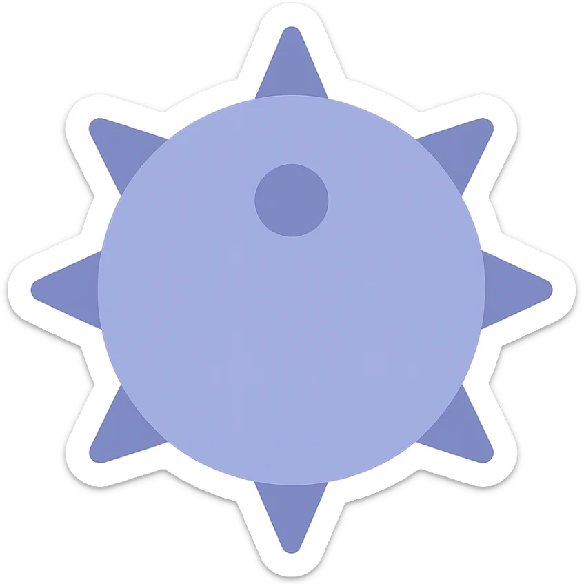 Render just the head of the mace as a clean and simple color icon with transparent background. sticker