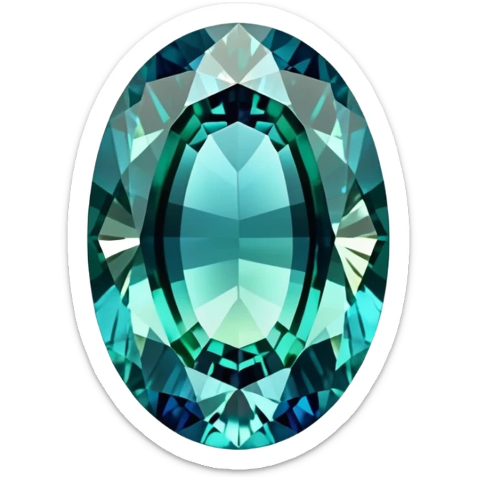 Oval cut indicolite tourmaline showing rich blue color with slight green undertones sticker