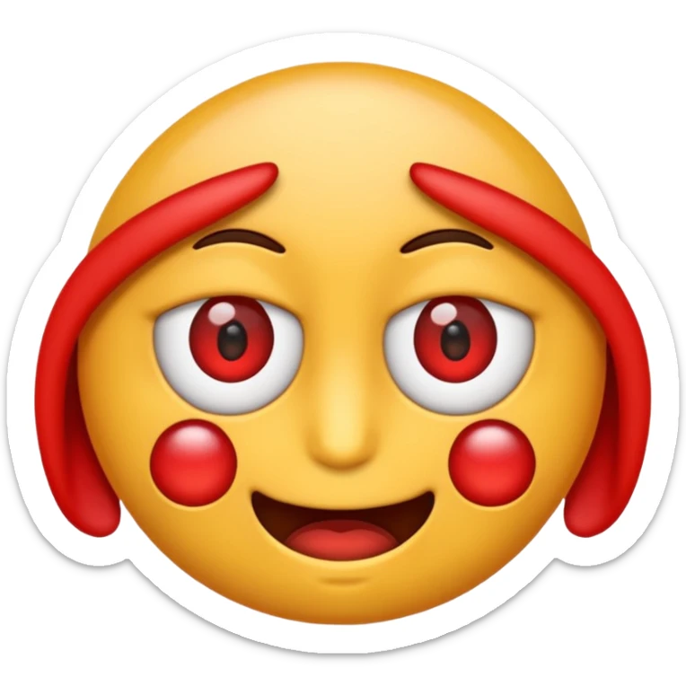 Crea un emoji kn los ojos rojos, k estén entre abiertos, sticker