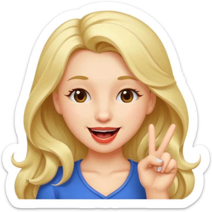 Girl with a finger on her teeth winking make it flirty and keep her hair open sticker