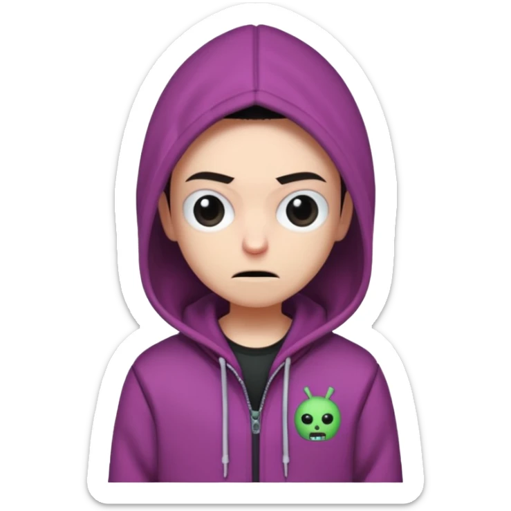 Joe Bart the YouTuber wearing a Gir from invader Zim hoodie. sticker