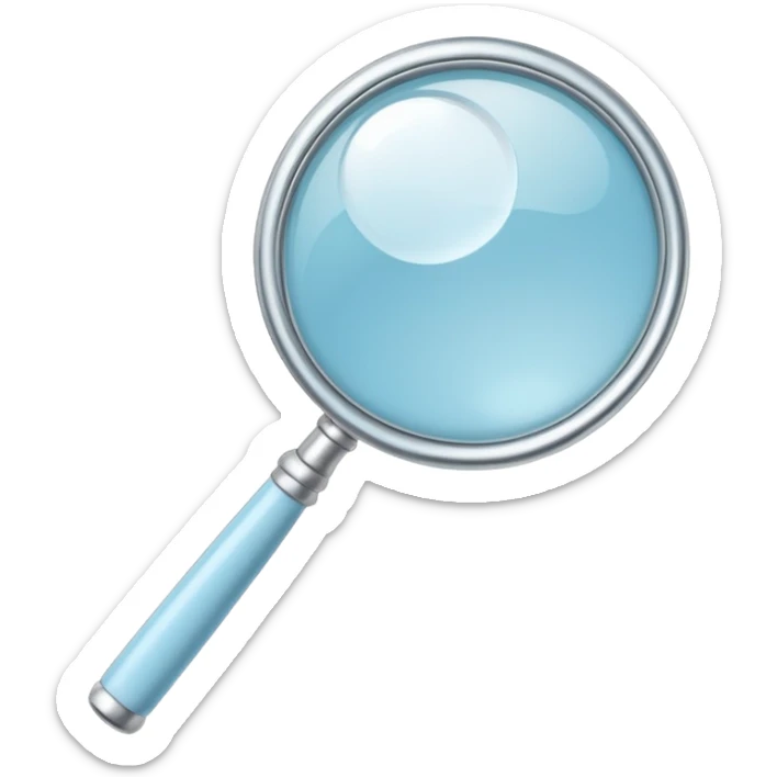 a magnifying glass over a contract in pastel and modern blue color and the contract as to be white sticker