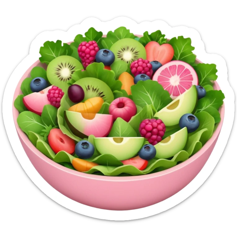Make some healthy food, like a salad, in light pink tones, but you can use other colors (like the correct shades for the salad).
 sticker
