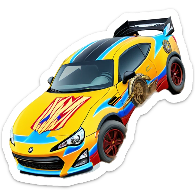 Linda Carter’s Wonder Woman Long wheelbase widened ground effects Scion FR-S off road desert race car sticker
