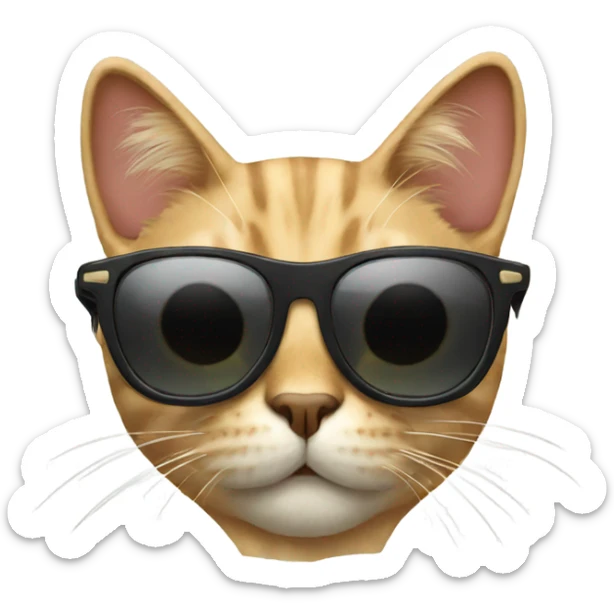 Cat with sunglasses sticker