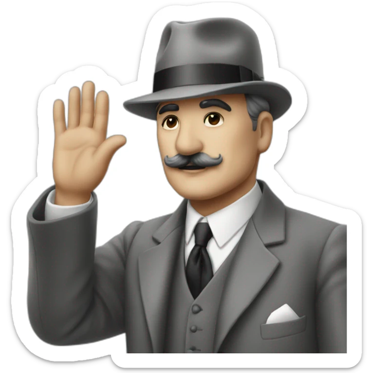 Poirot salute sticker