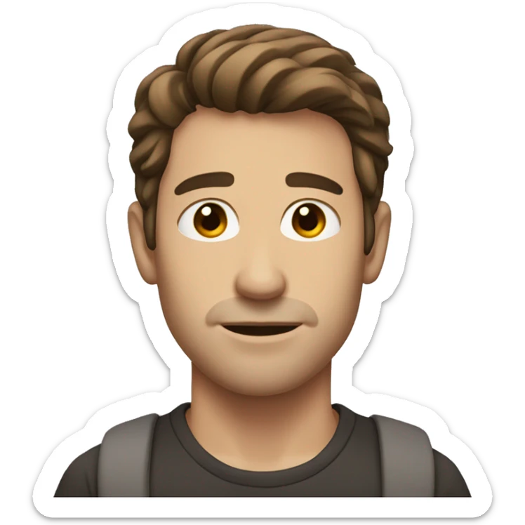 man with short brown hair and no facial hair sticker