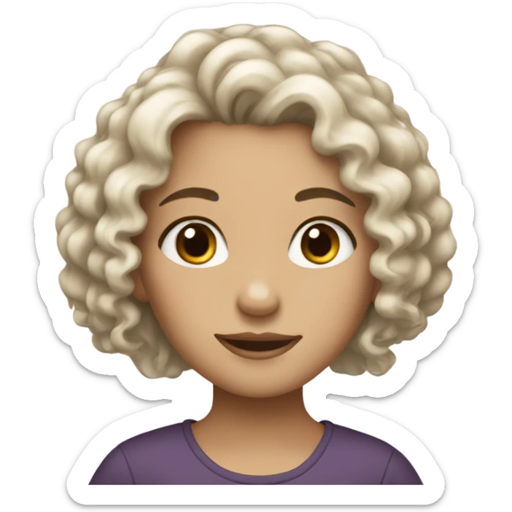 Girl with fair skin and curly black hair sticker