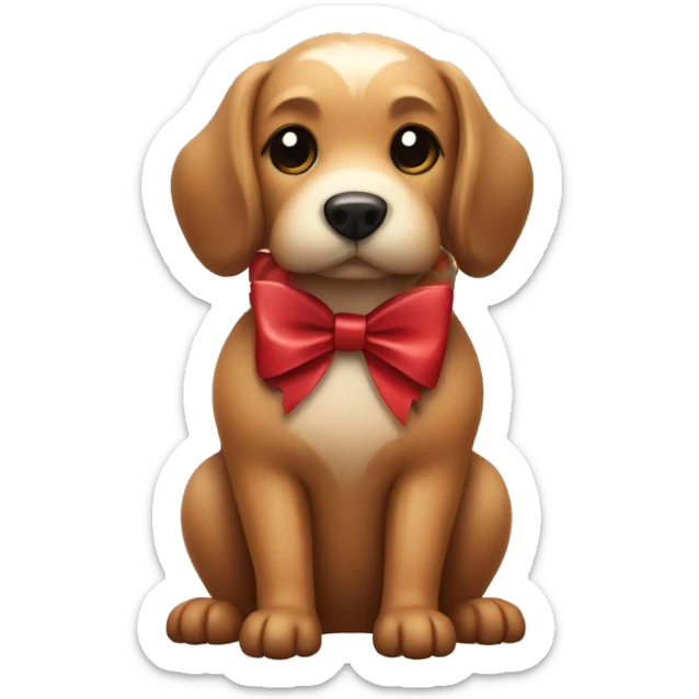 a dog of the Beaver breed with christmas bow sticker