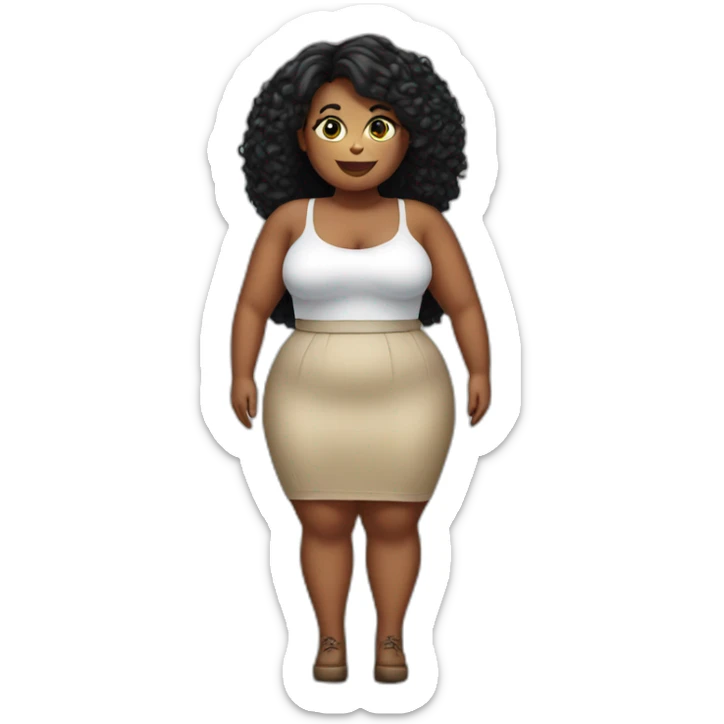full body curvy beauty-in-a-stockings and skirt sticker