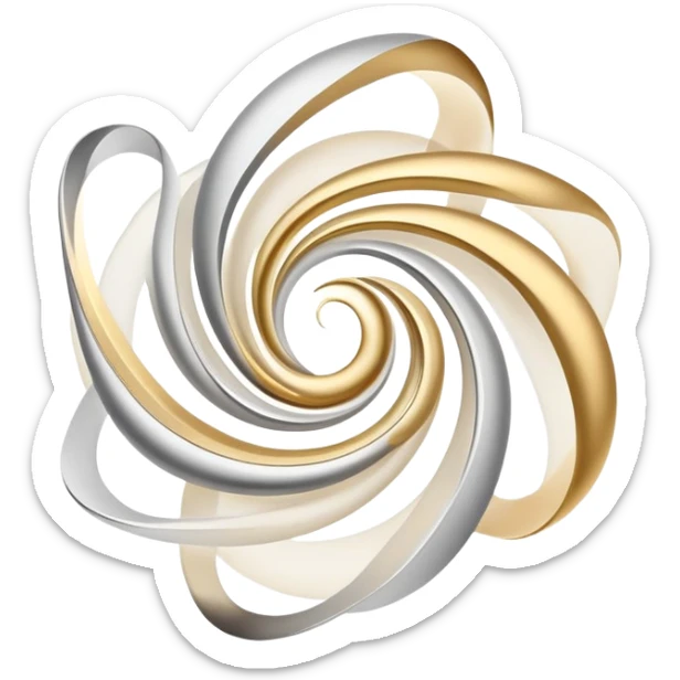 Ethereal floating abstract shapes with masculine energy aura, flowing movement, personal evolution symbol, minimal radiant forms sticker