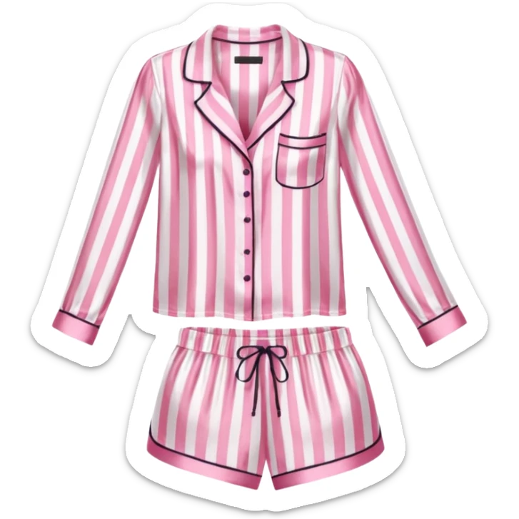 Striped pink and white silk Victoria’s Secret pajama set sticker