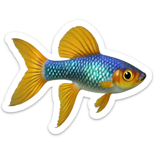 Guppy, Millionfish (Eng.), Gupi (Sp.), Poecilia reticulata sticker