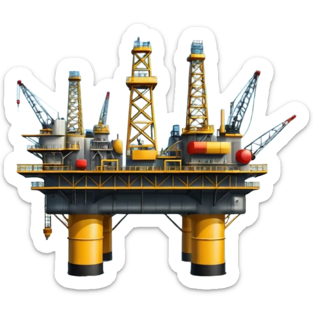 Oil platforms in the ocean beautiful big full scenic scenery full canvas sticker