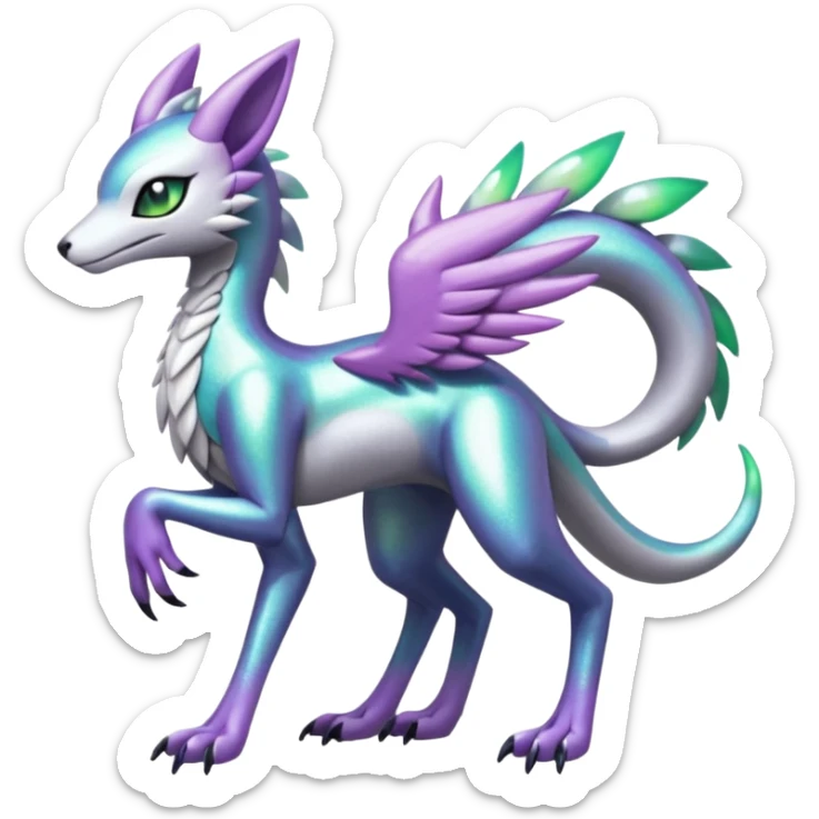 Meloetta-Sergal-Palkia-hybrid-fusion-Fakémon-creature, full body sticker