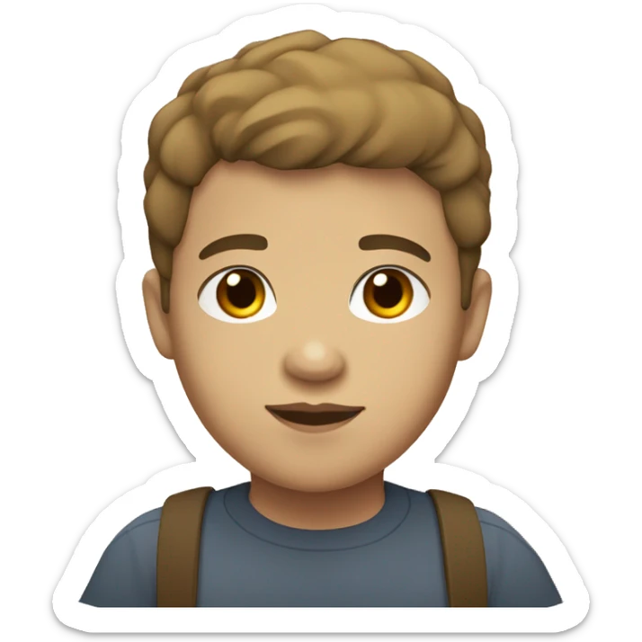 Chubby Hispanic boy with light skin brown short hair and brown eyes very tall sticker