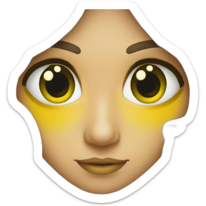 uma luneta olhando por um olho verde e amarelo  sticker