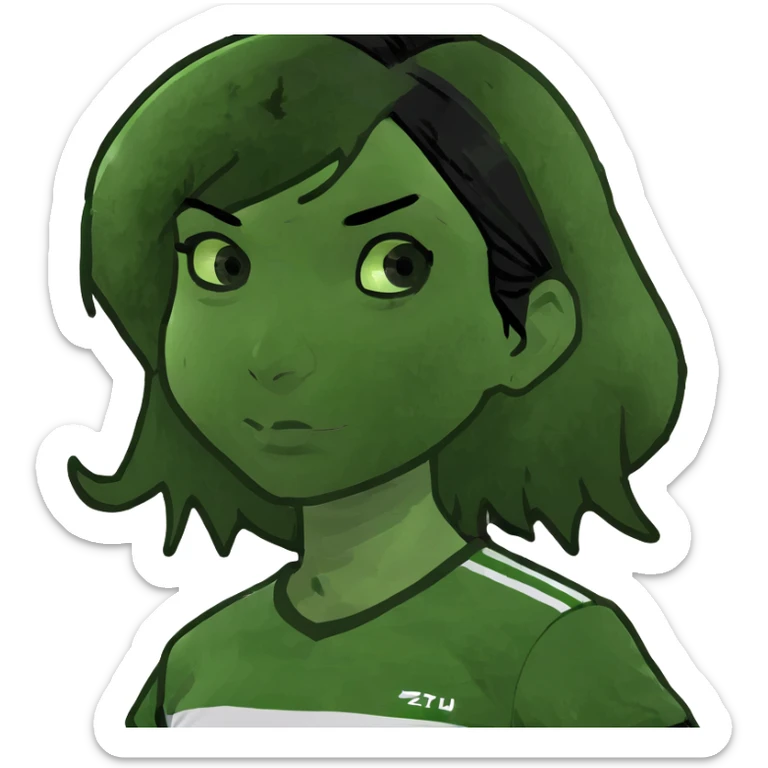 girl black hair tan color playing soccer  sticker