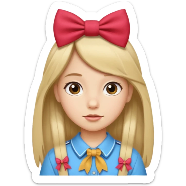scout girl with hairbowbow on straight hair sticker