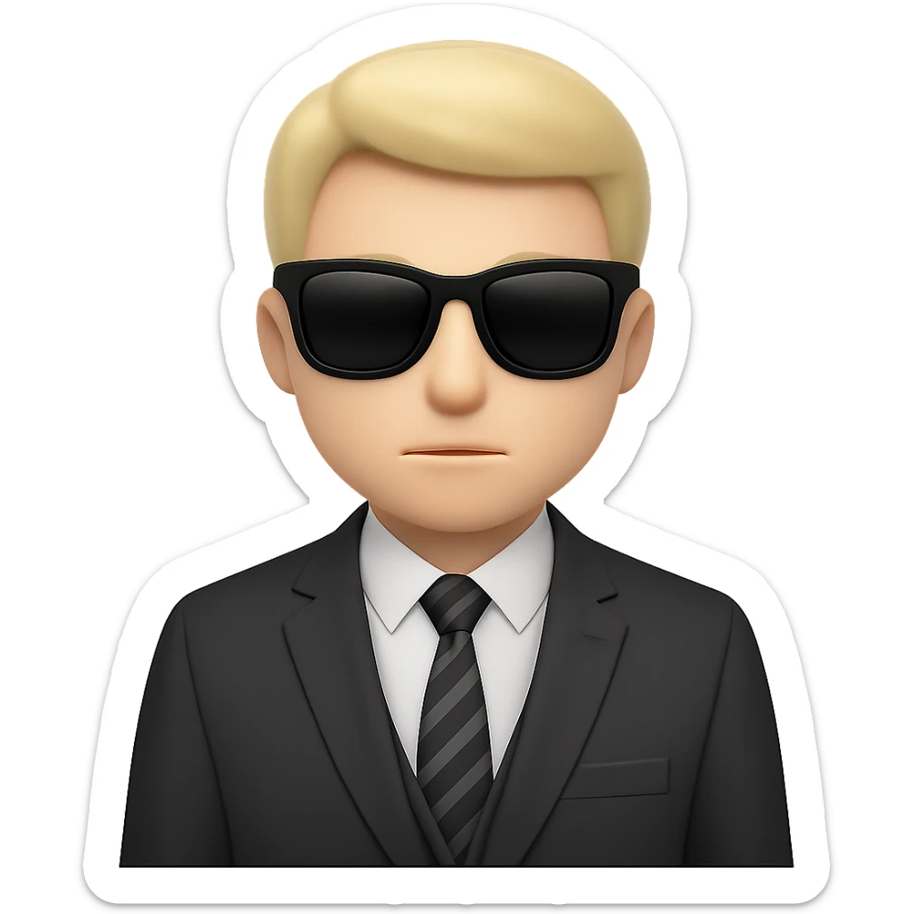Edit this image of an inversionista emoji with sunglasses. Remove the background so the emoji is isolated with no background. sticker