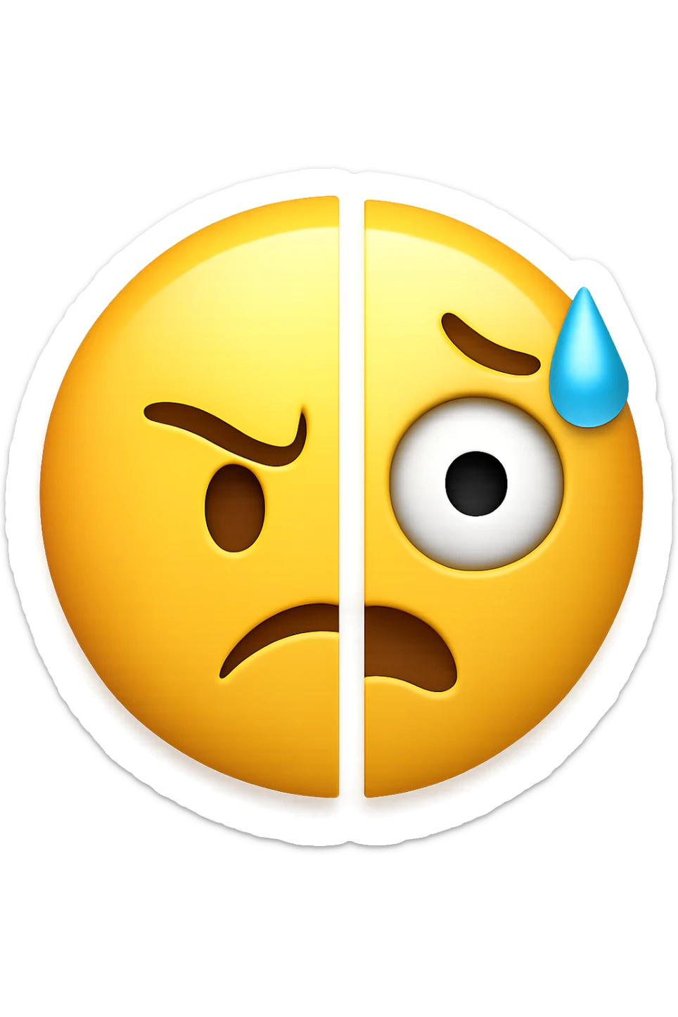 irritabilità o ansia improvvisa - fai due metà emoji stile iphone sticker
