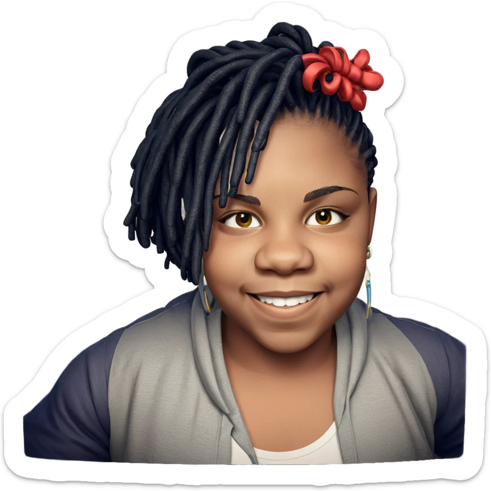 smiling boy with dreadlocks sticker