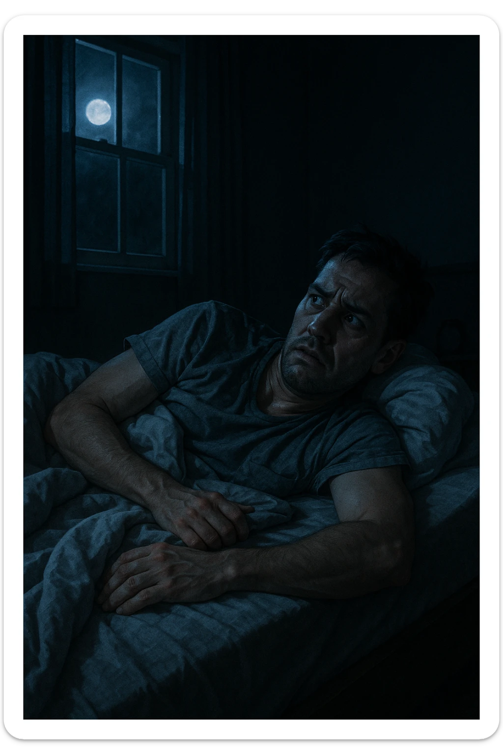 uomo insonnia, si agita durante la notte sticker