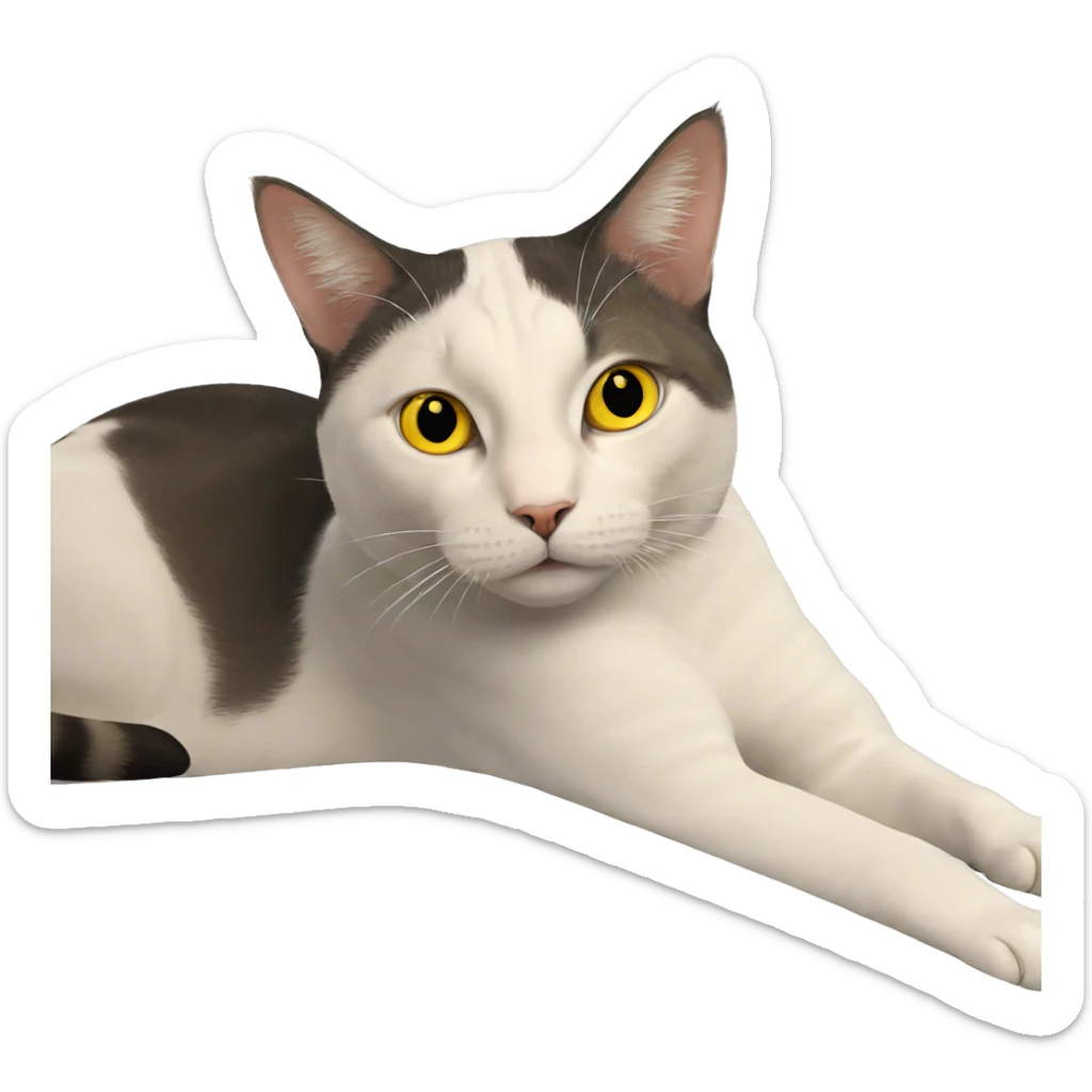 realistic cat with yellow eyes sticker