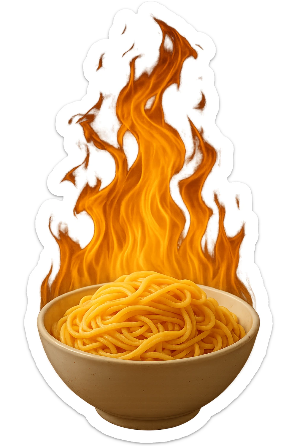 fiamma di metabolismo con bowl di pasta realistici sticker