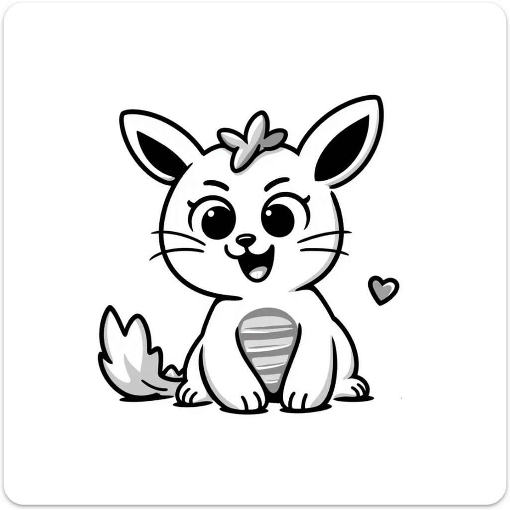 anime style bunny plant dragon with spikes, big expressive anime eyes, cute but fierce looking, detailed anime art style sticker